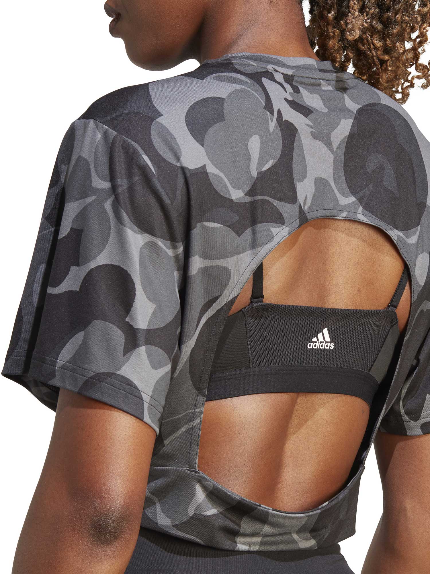 ADIDAS PERFORMANCE Тениска Train Essentials AOP Floral Print Crop
