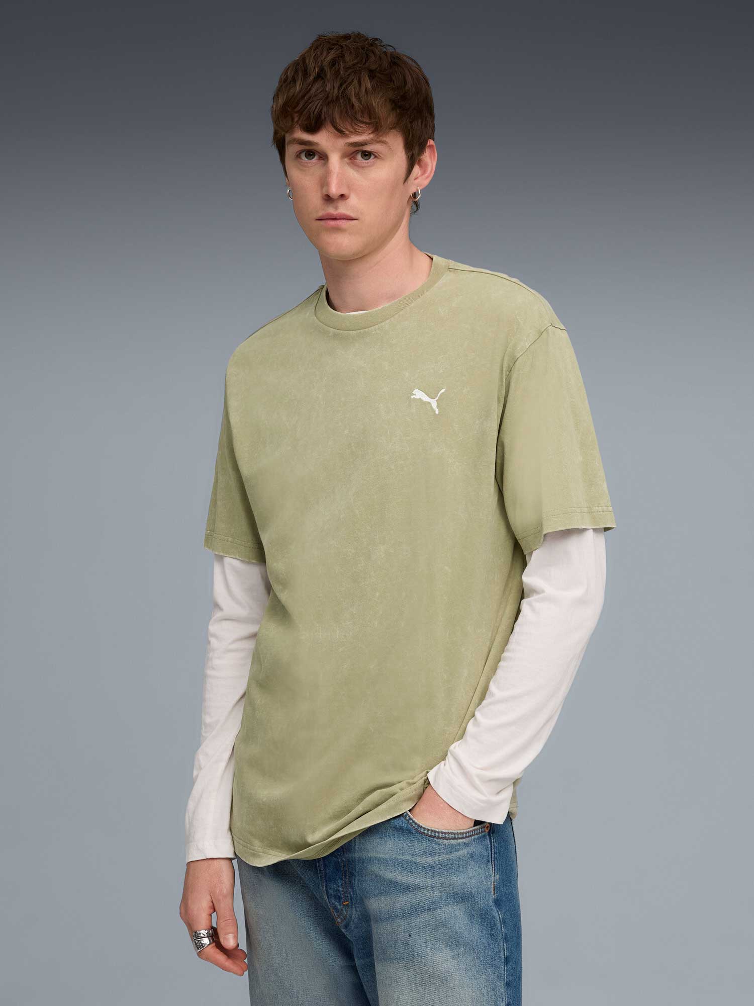 PUMA Тениска ESS ELEVATED Relaxed Wash Tee