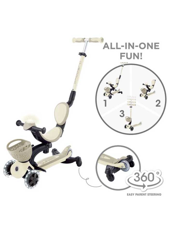 GLOBBER Тротинетка 5 в 1 GO UP BABY LIGHTS 360