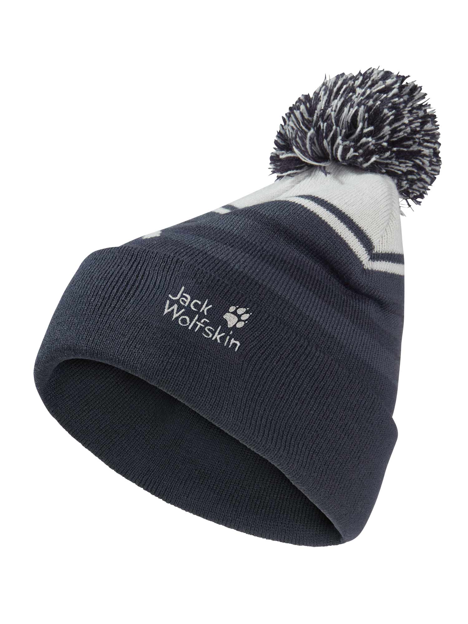 JACK WOLFSKIN Шапка STRIPY POMPOM BEANIE K