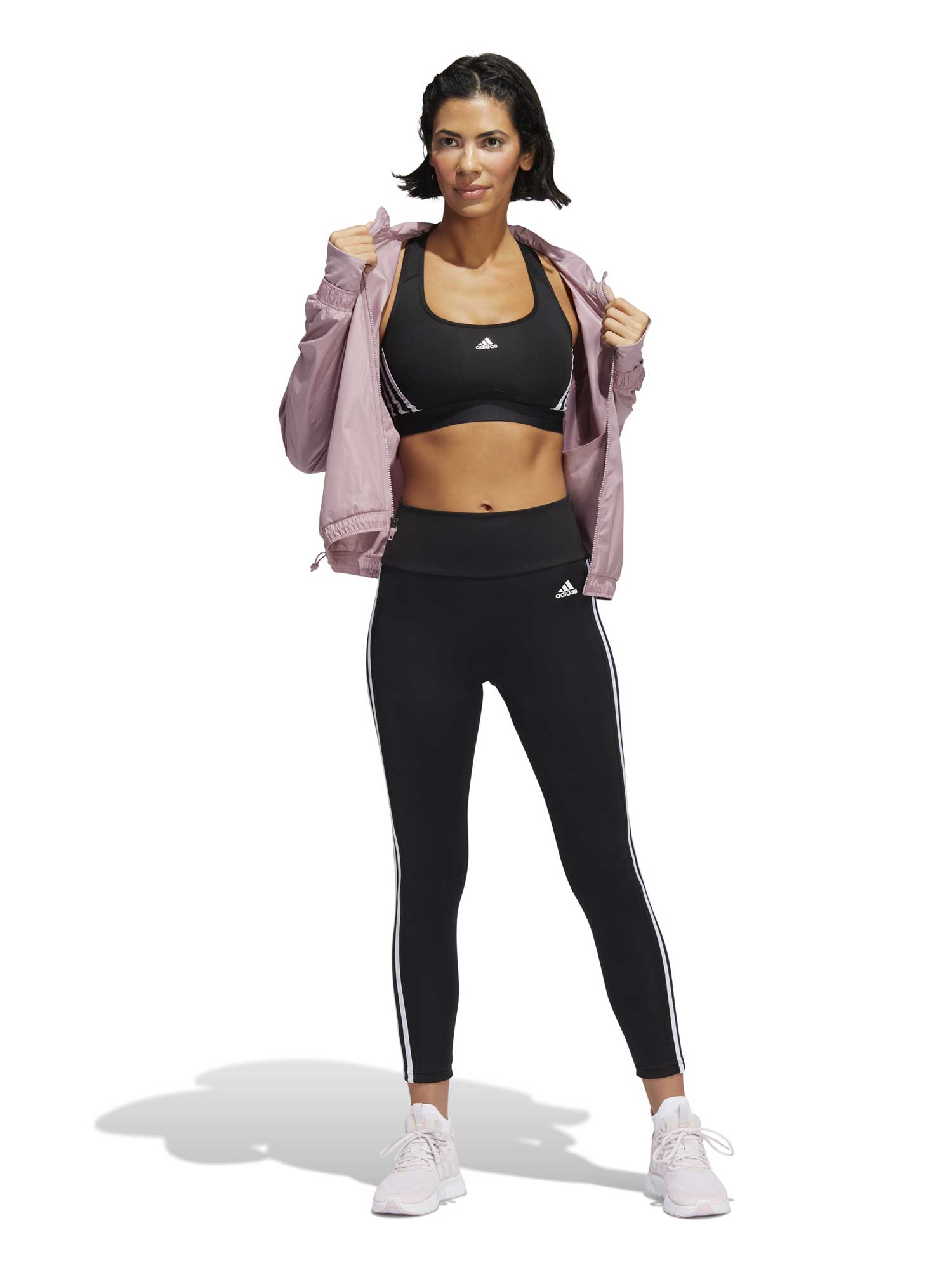 ADIDAS PERFORMANCE Спортен сутиен Powerreact 3-Stripes