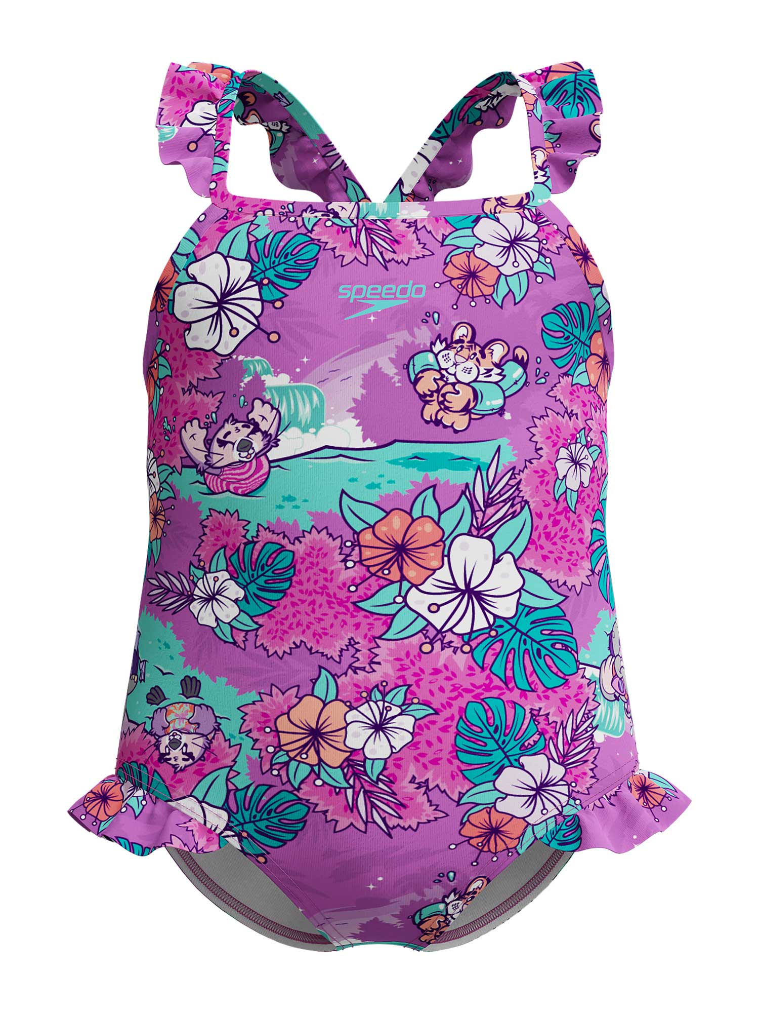 SPEEDO Цял бански GIRLS LEARN TO SWIM PRINTED FRILL