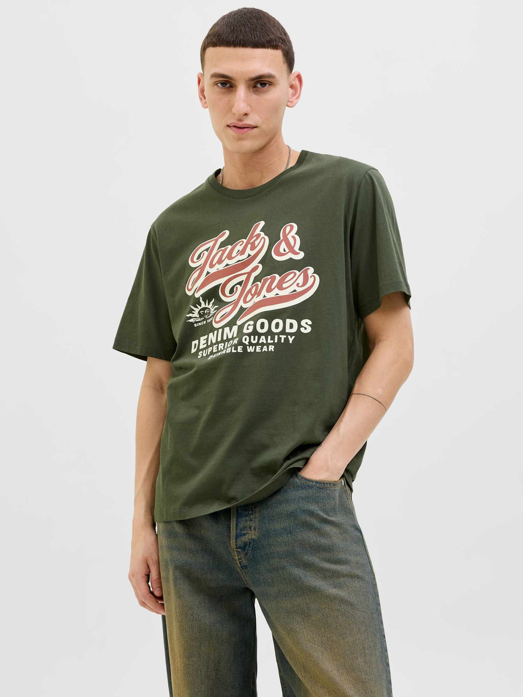 JACK & JONES Тениска JJELOGO TEE SS O-NECK 2 COL AW25 SN