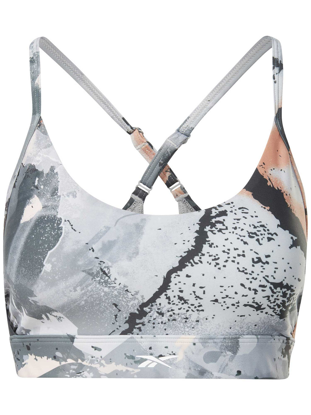 REEBOK Спортен сутиен Lux Strappy Allover Print Bold Bra