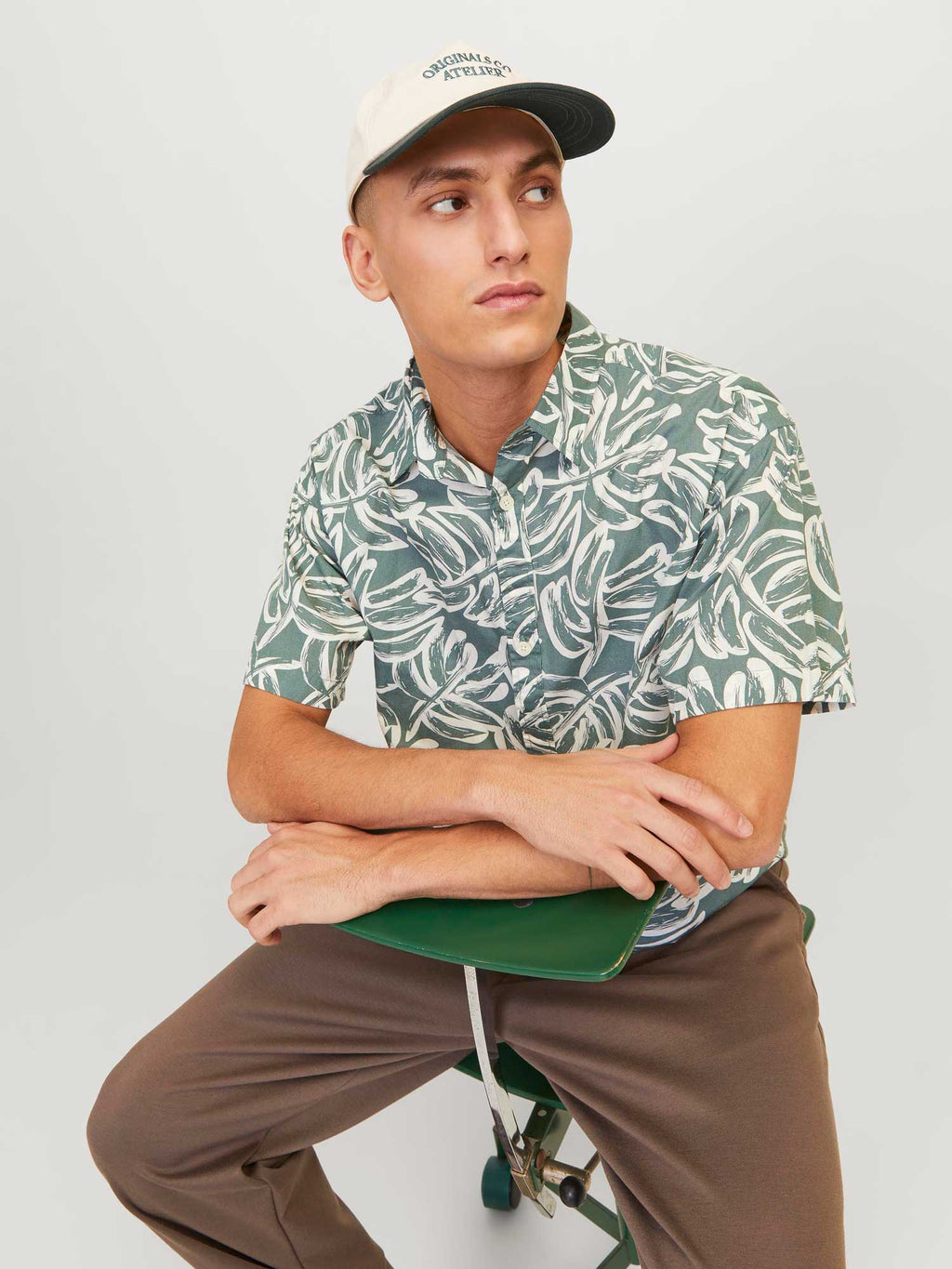 JACK & JONES Риза JORLAFAYETTE AOP SHIRT SS