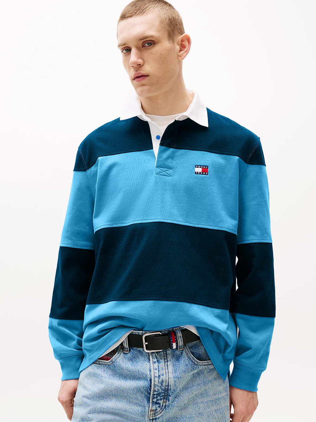 TOMMY JEANS Тениска TJM RLX FIT COLORBLOCK RUGBY E
