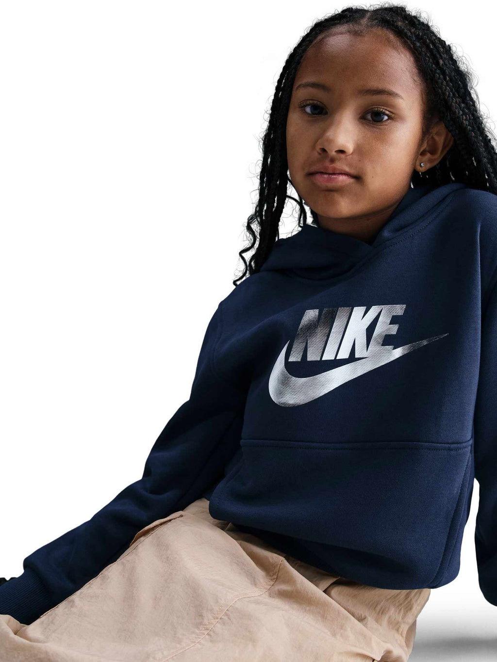 NIKE Суитшърт K NSW CLUB FLC HDY GOLD SATN