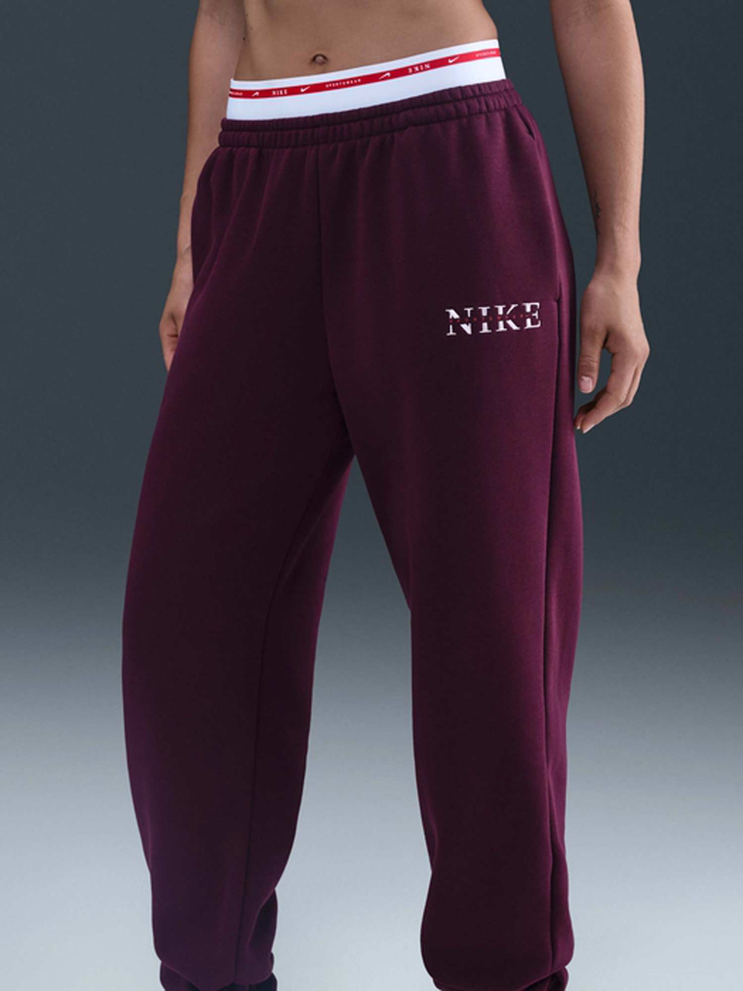NIKE Спортно долнище W NSW PHNX FLC HR PANT GLS