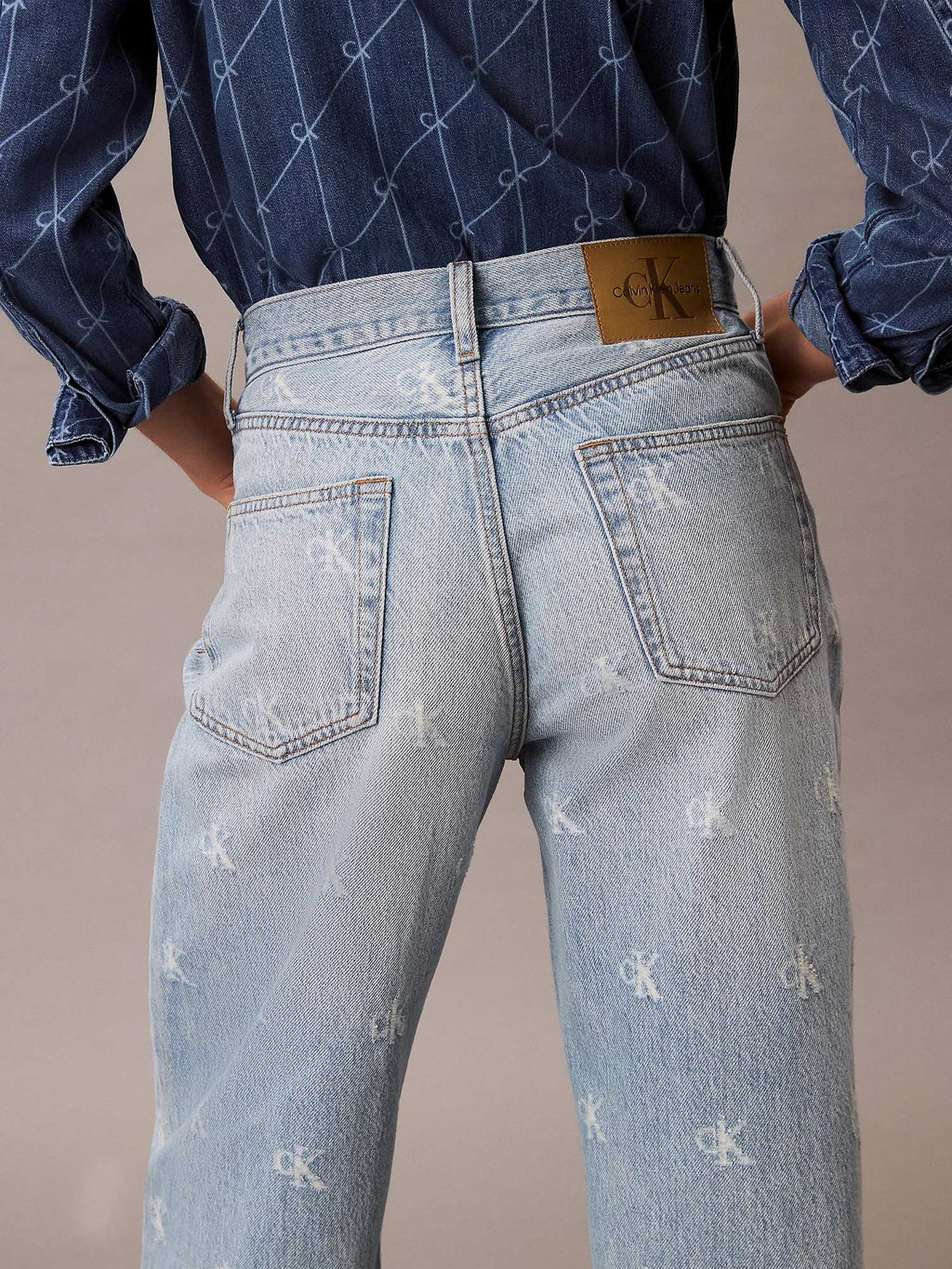 Calvin Klein Jeans Дънки TH WD LG CK DSTRSSD