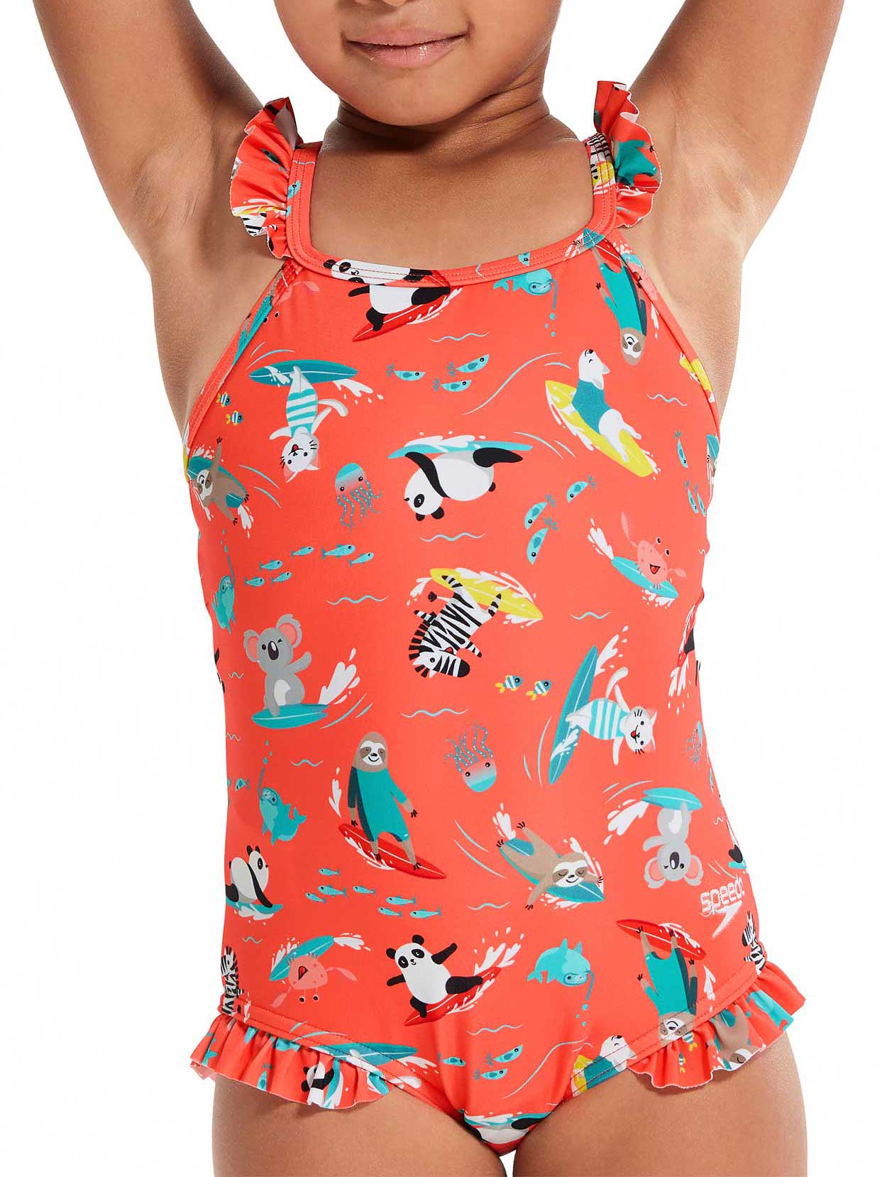 SPEEDO Цял бански GIRLS PLASTISOL PLACEMENT MUSCLEBACK