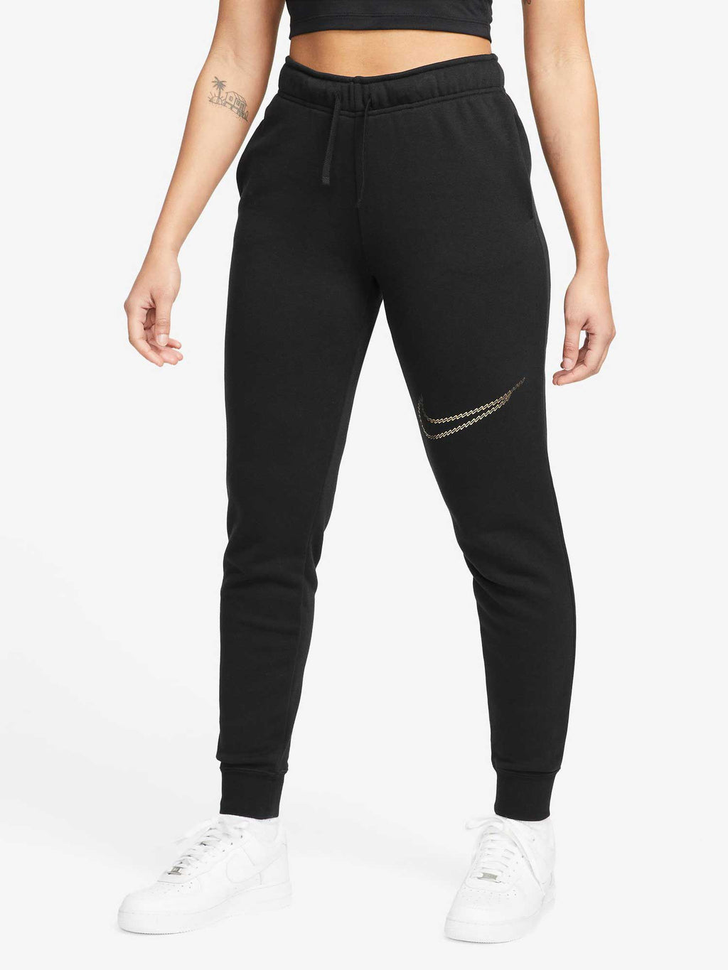 NIKE Спортно долнище W NSW CLUB FLC SHINE MR PANT