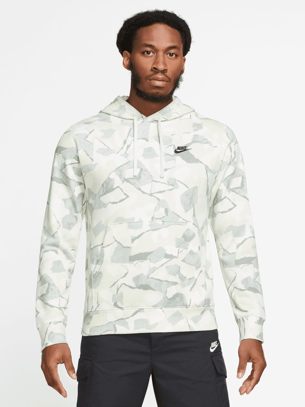 NIKE Суитшърт M NK CLUB+ FT PO HOODIE AOP