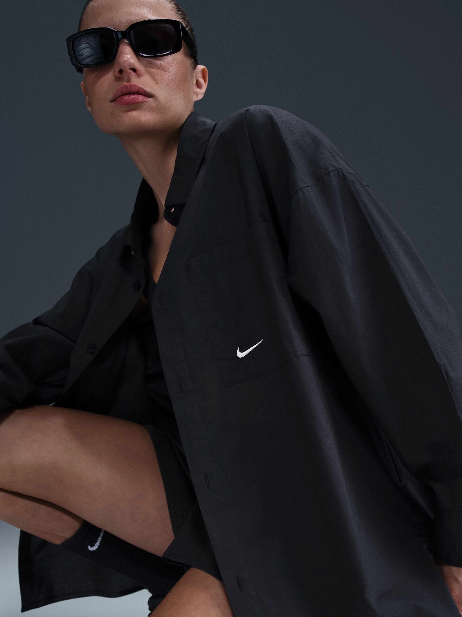 NIKE Риза W NSW NK CHLL PPLN LS BTN TOP