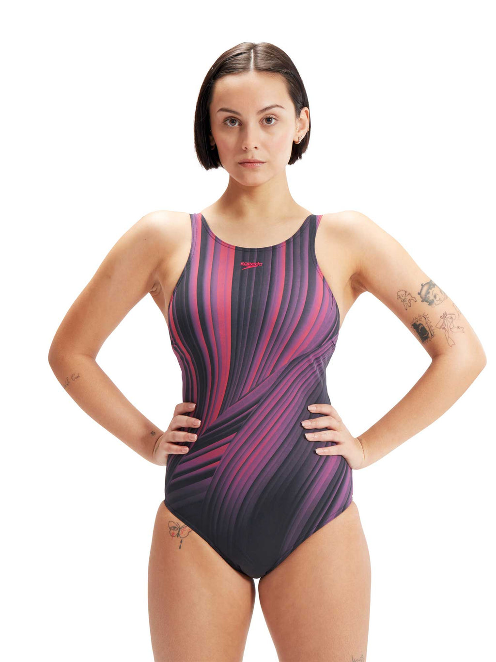SPEEDO Цял бански WOMENS SHAPING ENLACE PRINTED