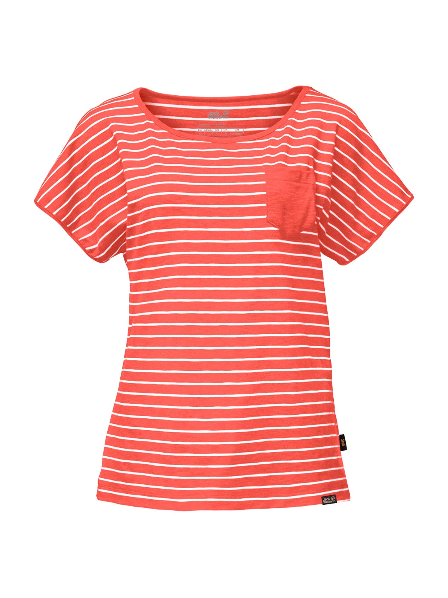 JACK WOLFSKIN Тениска TRAVEL STRIPED T WOMEN