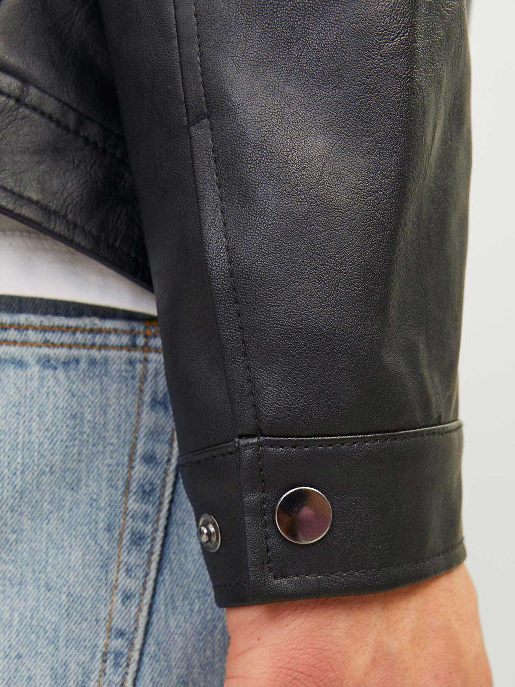 JACK & JONES Кожено яке JJEDYLAN PU BIKER JACKET NOOS