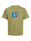 JACK & JONES Тениска JORMANCHESTER CUBISM FRONT TEE SS CN