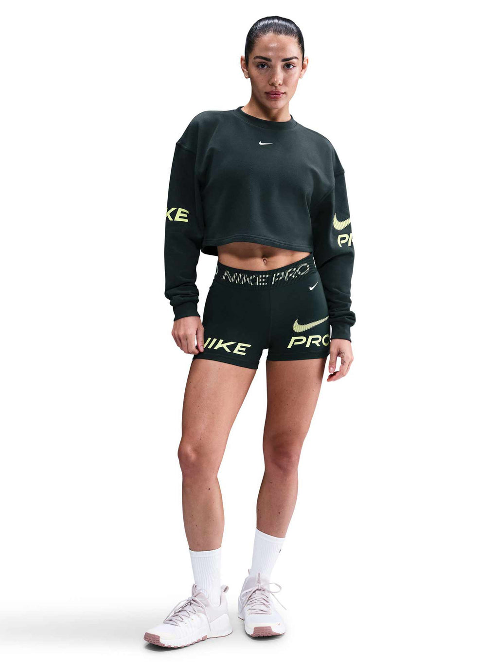 NIKE Блуза W NP DF FLC CREW TT GRX