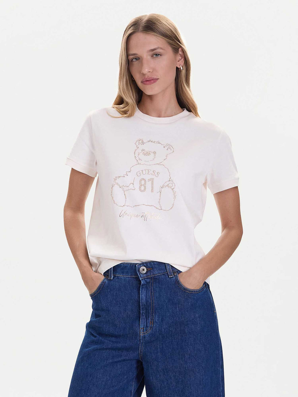 GUESS Тениска UNIQUE ATTITUDE SS T