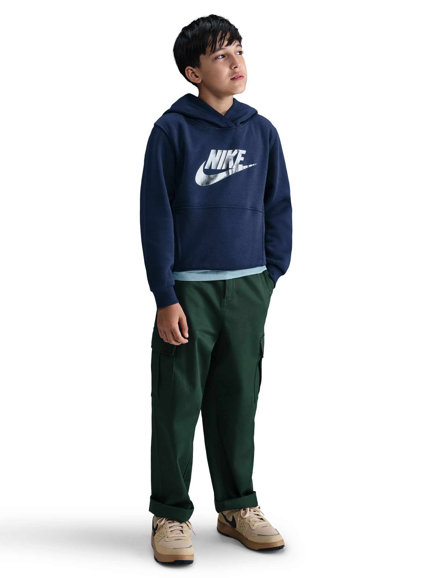 NIKE Суитшърт K NSW CLUB FLC HDY GOLD SATN