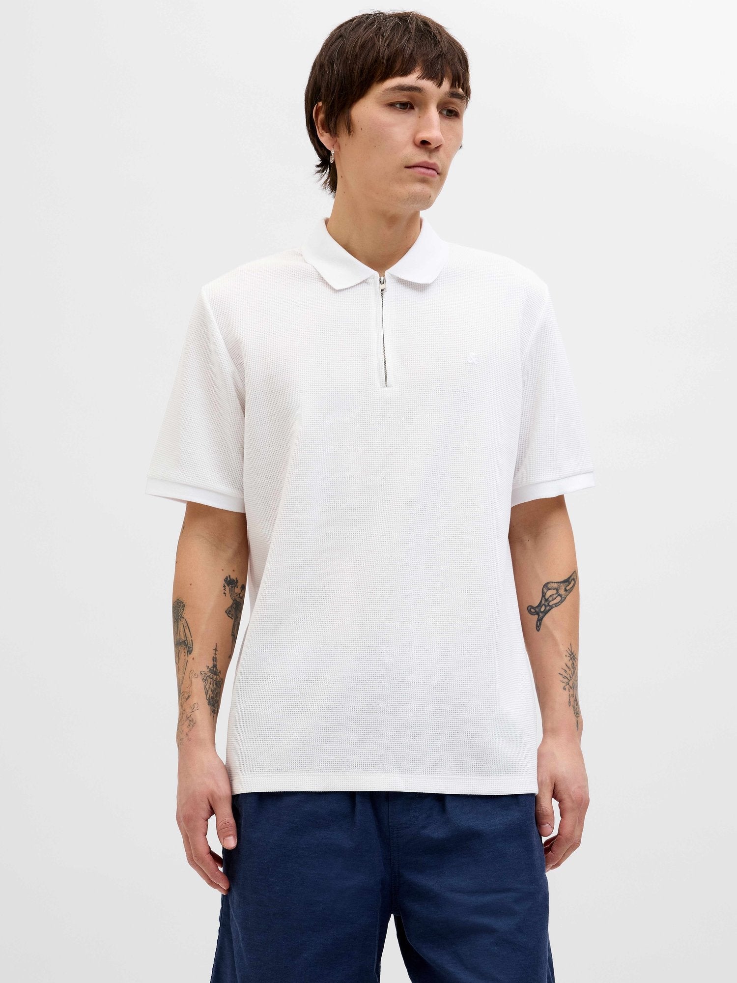 JACK & JONES Тениска JJEAUSTIN ZIP POLO SS NOOS