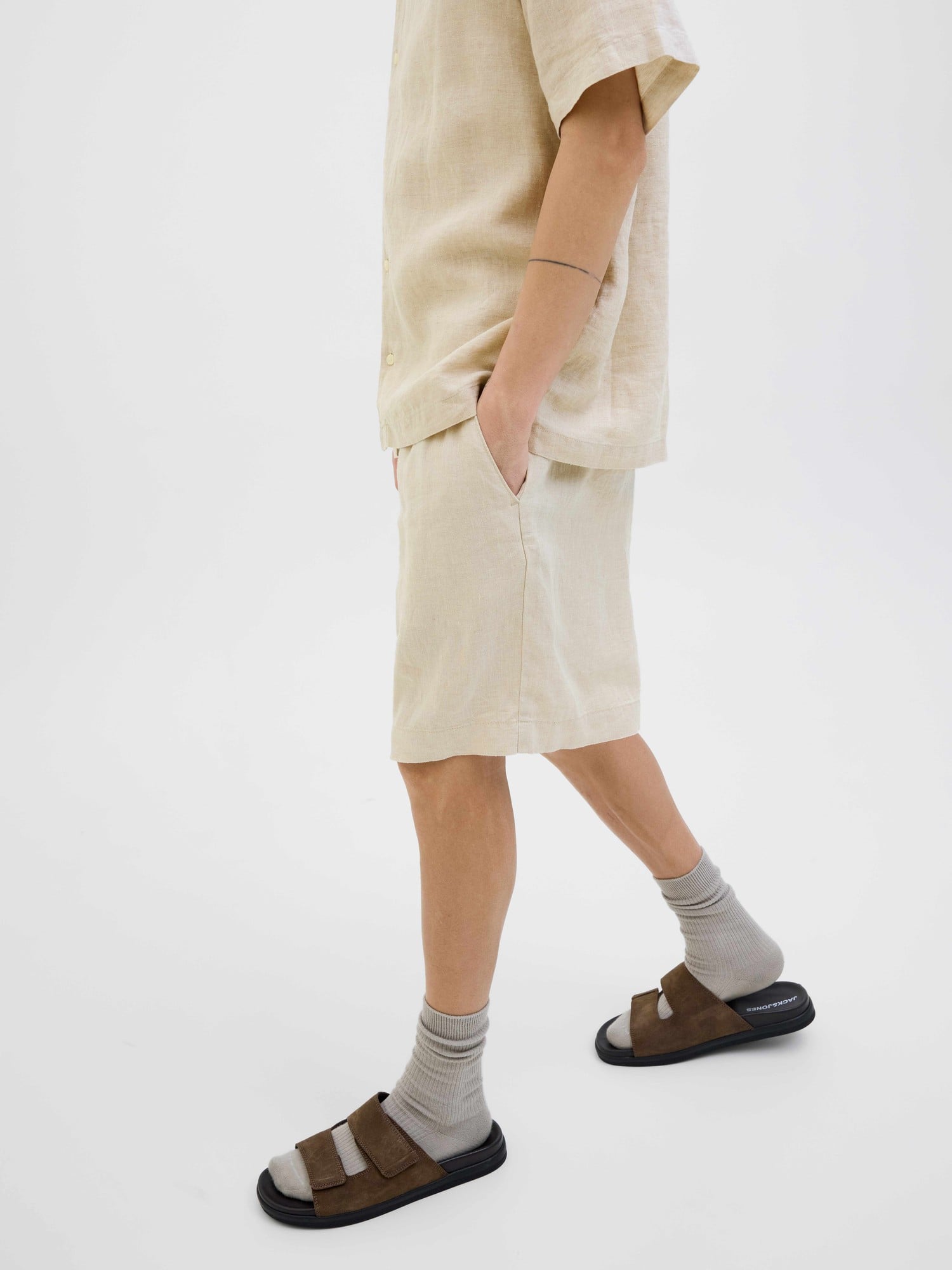 JACK & JONES Къси панталони JPSTBILL LAWRENCE LINEN SHORTS