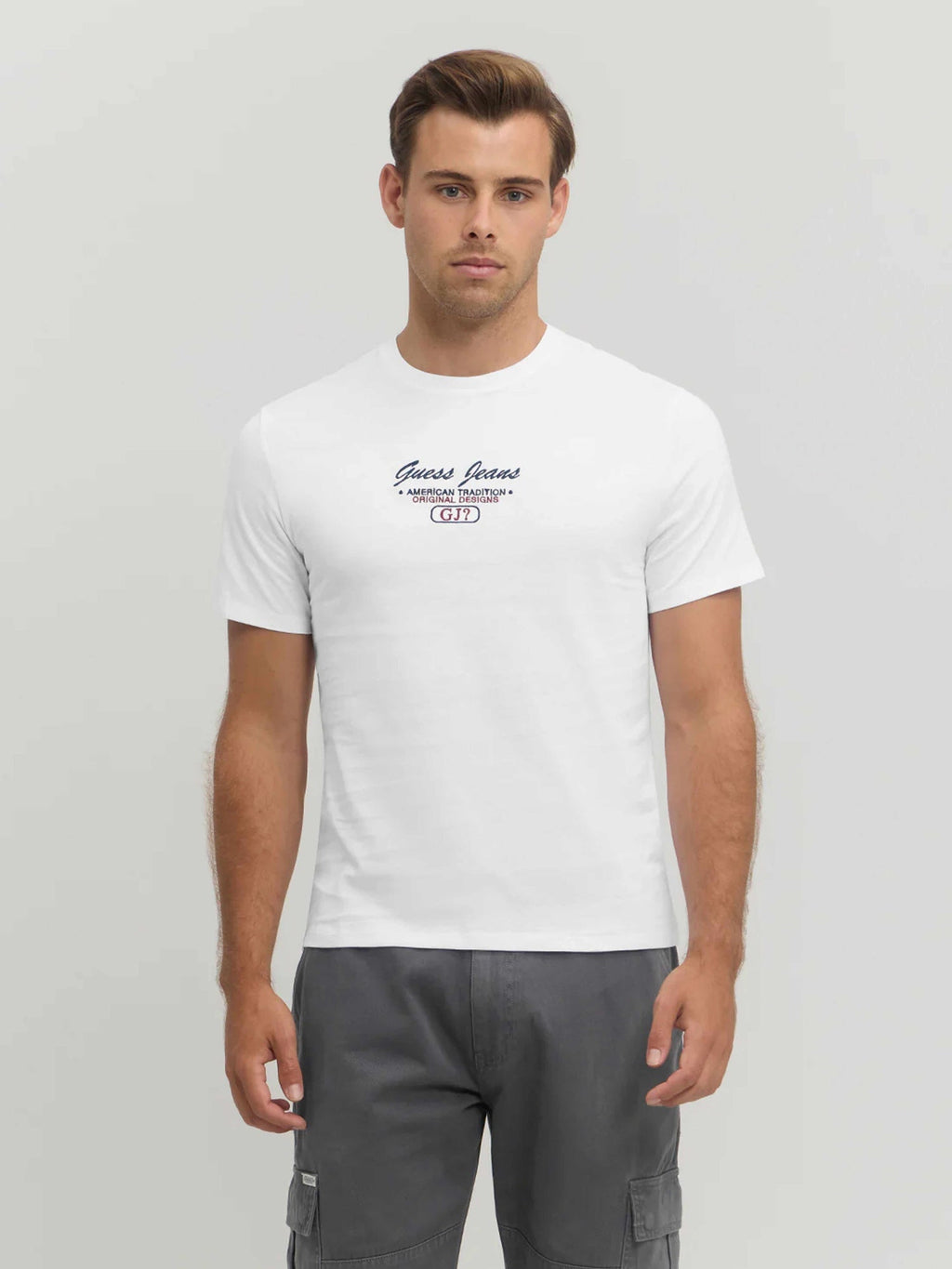 GUESS JEANS Тениска GJ SS CN SLIM SCRIPT TEE