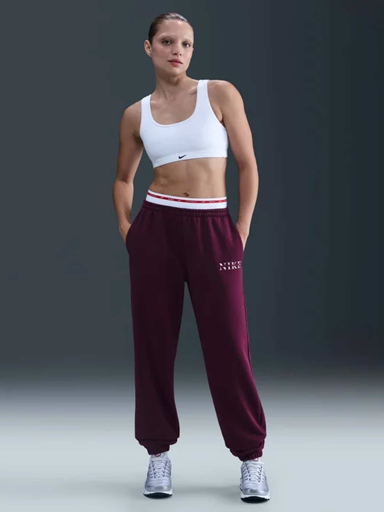 NIKE Спортно долнище W NSW PHNX FLC HR PANT GLS