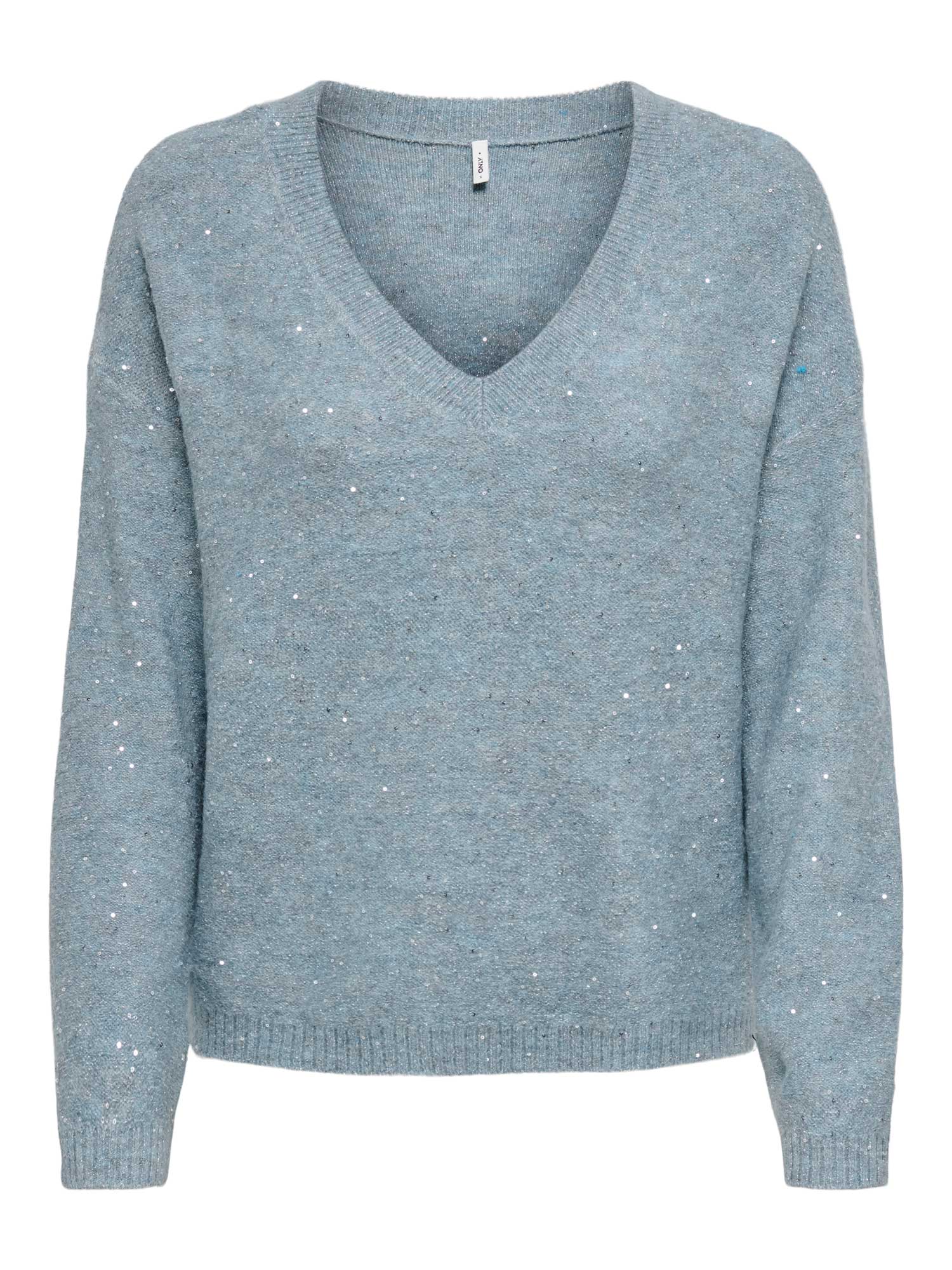 ONLY Пуловер ONLARIZONA LS SEQUINS V-NECK PUL KNT