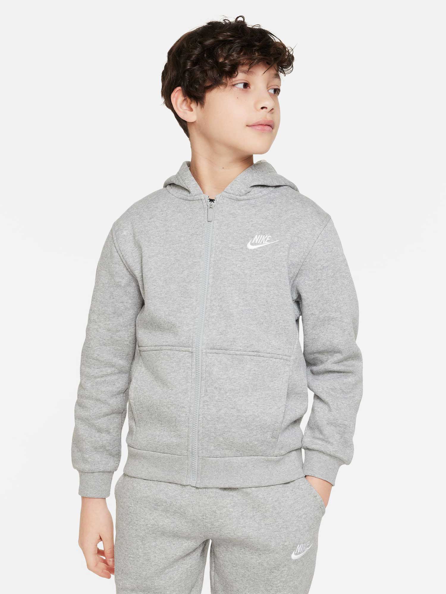 NIKE Суитшърт K NSW CLUB FLC HD FZ LS LBR