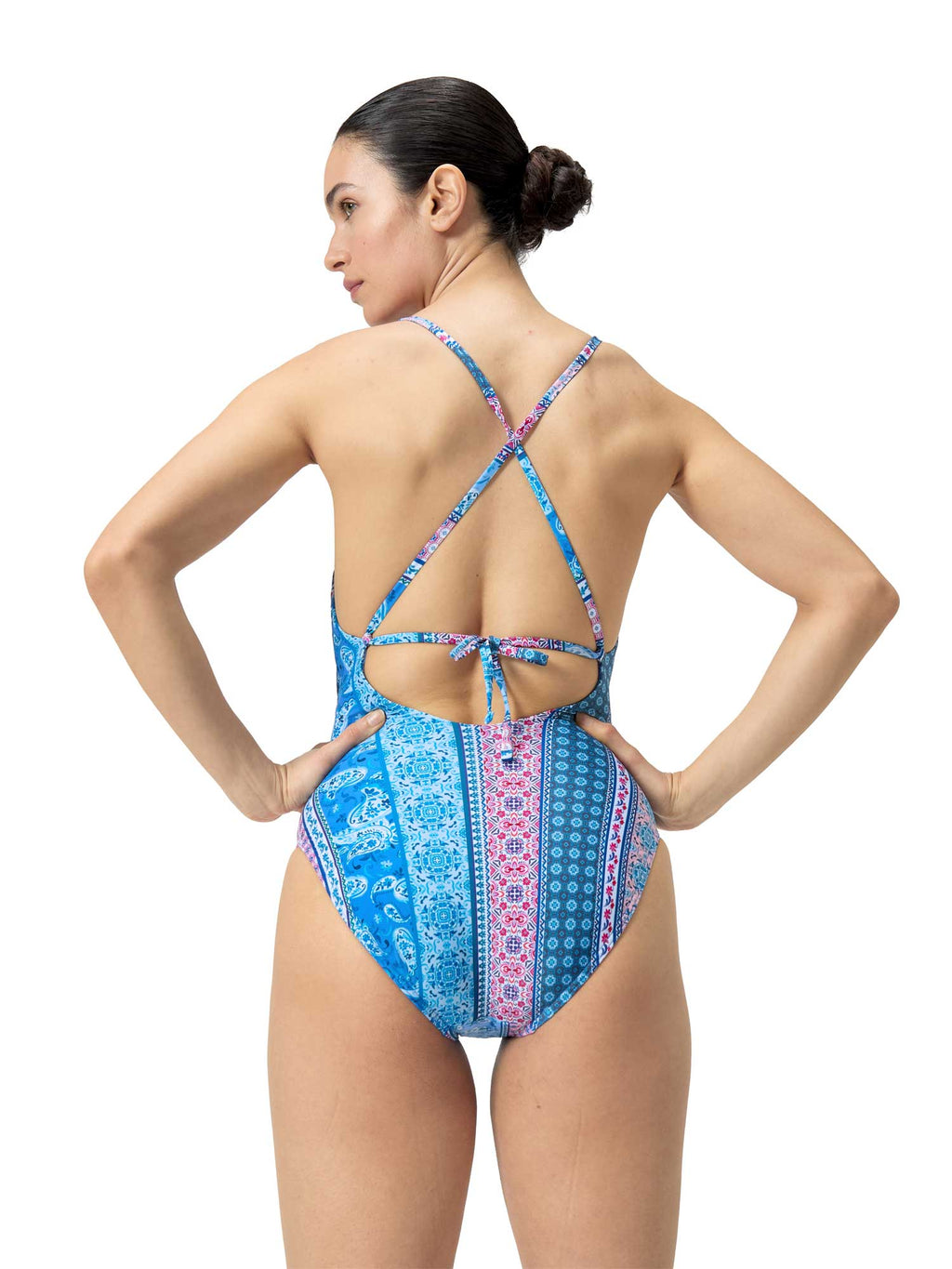 SPEEDO Цял бански WOMENS PRINTED CUT OUT