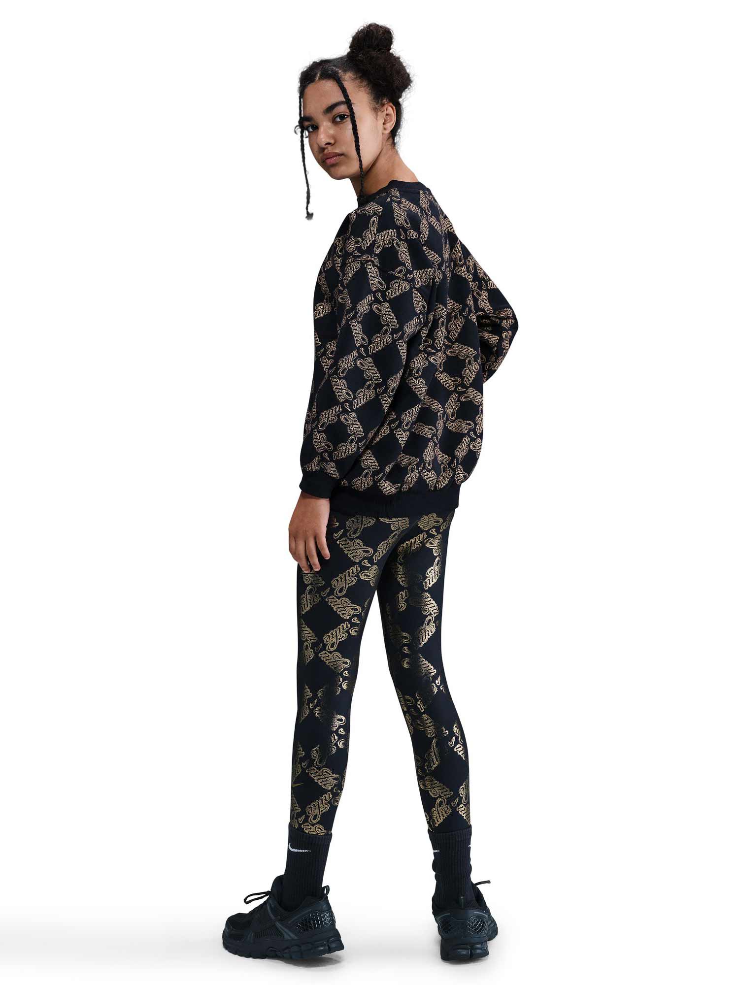 NIKE Блуза G NSW CLB FLC OS CREW AOP SHNE