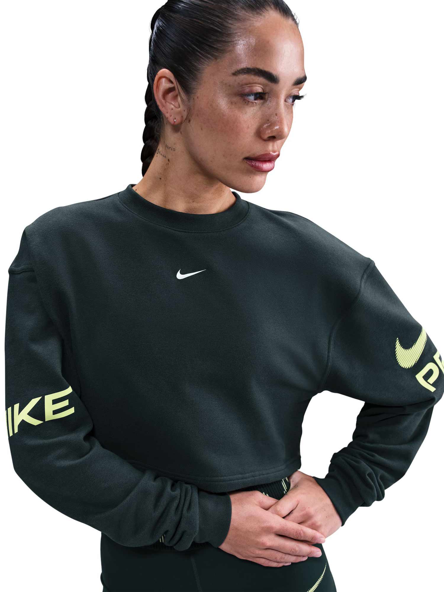 NIKE Блуза W NP DF FLC CREW TT GRX