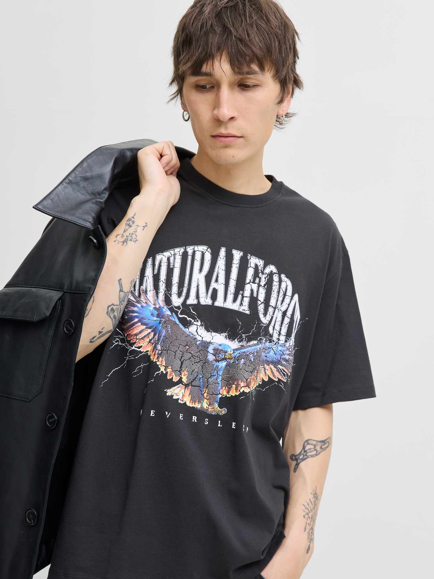 JACK & JONES Тениска JOREAGLEROCK GALLERY TEE SS CREW NECK TG