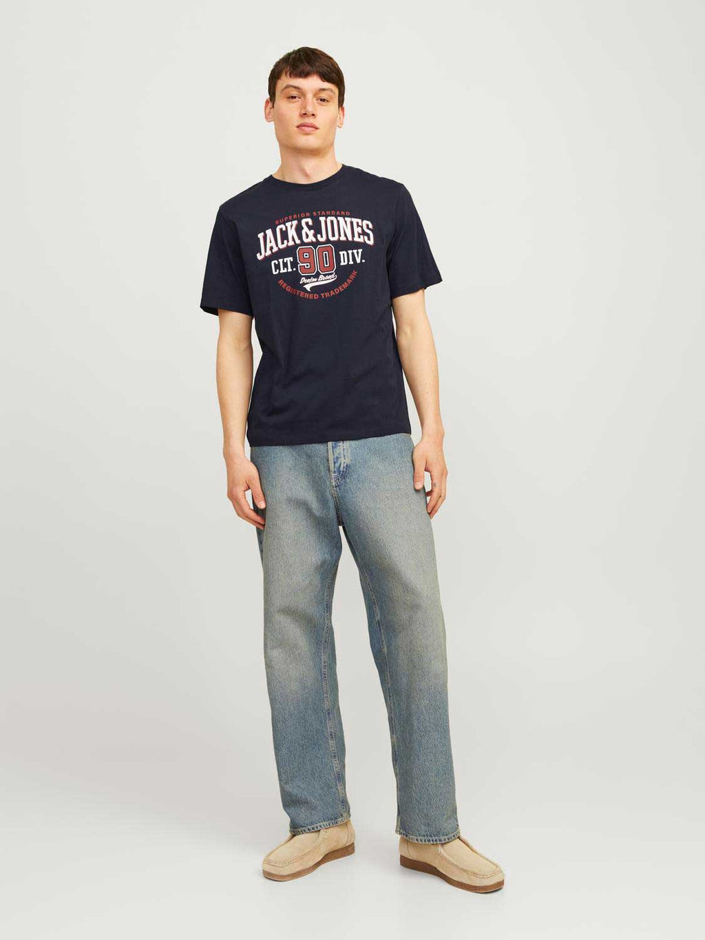 JACK & JONES Тениска JJELOGO TEE SS O-NECK 2 COL AW24 SN