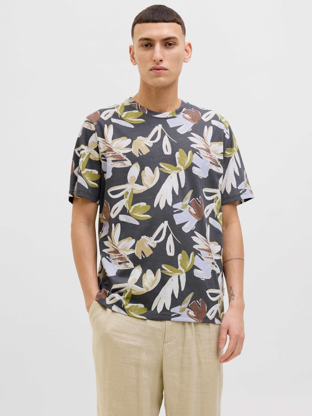 JACK & JONES Тениска JORVARENNA AOP TEE SS CREW NECK