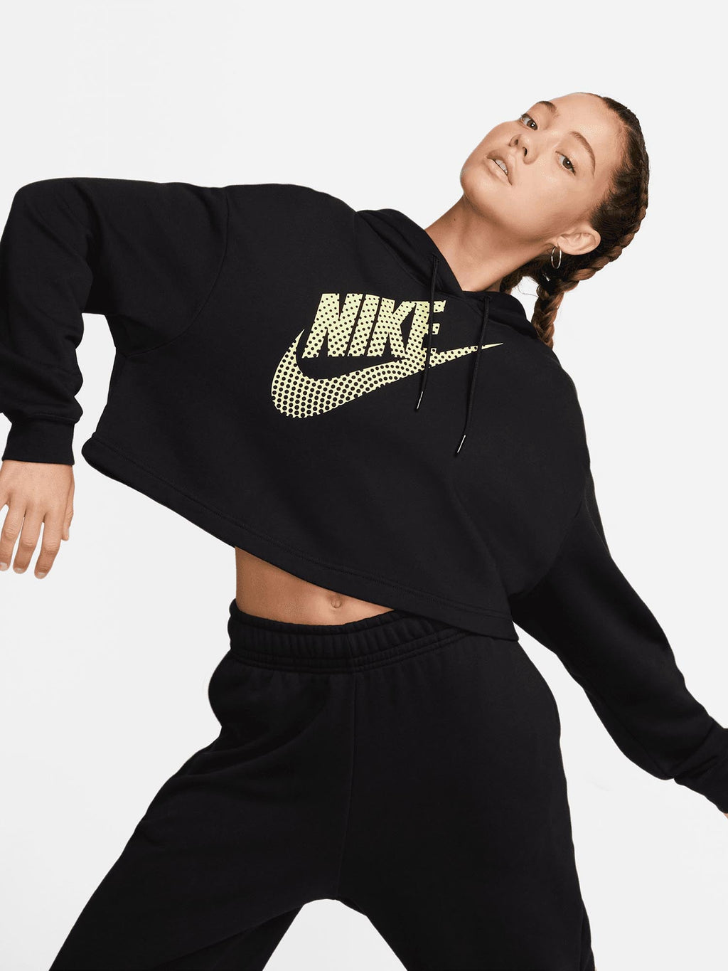 NIKE Суитшърт W FLC PO CROP DNC