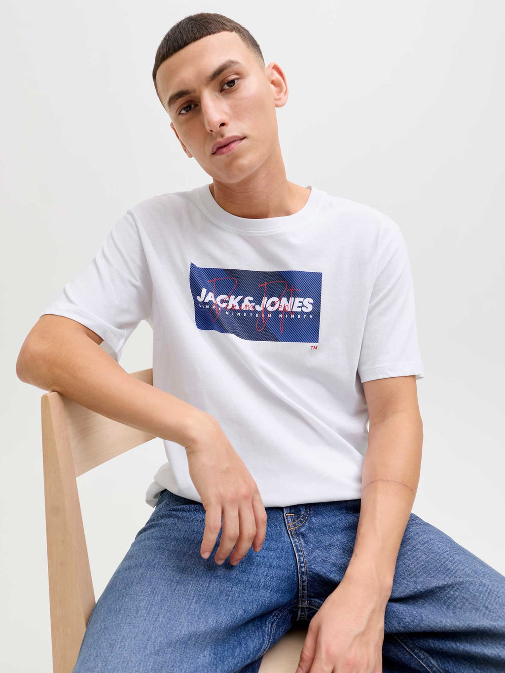 JACK & JONES Тениска JJCOLE PRINT TEE SS CREW NECK