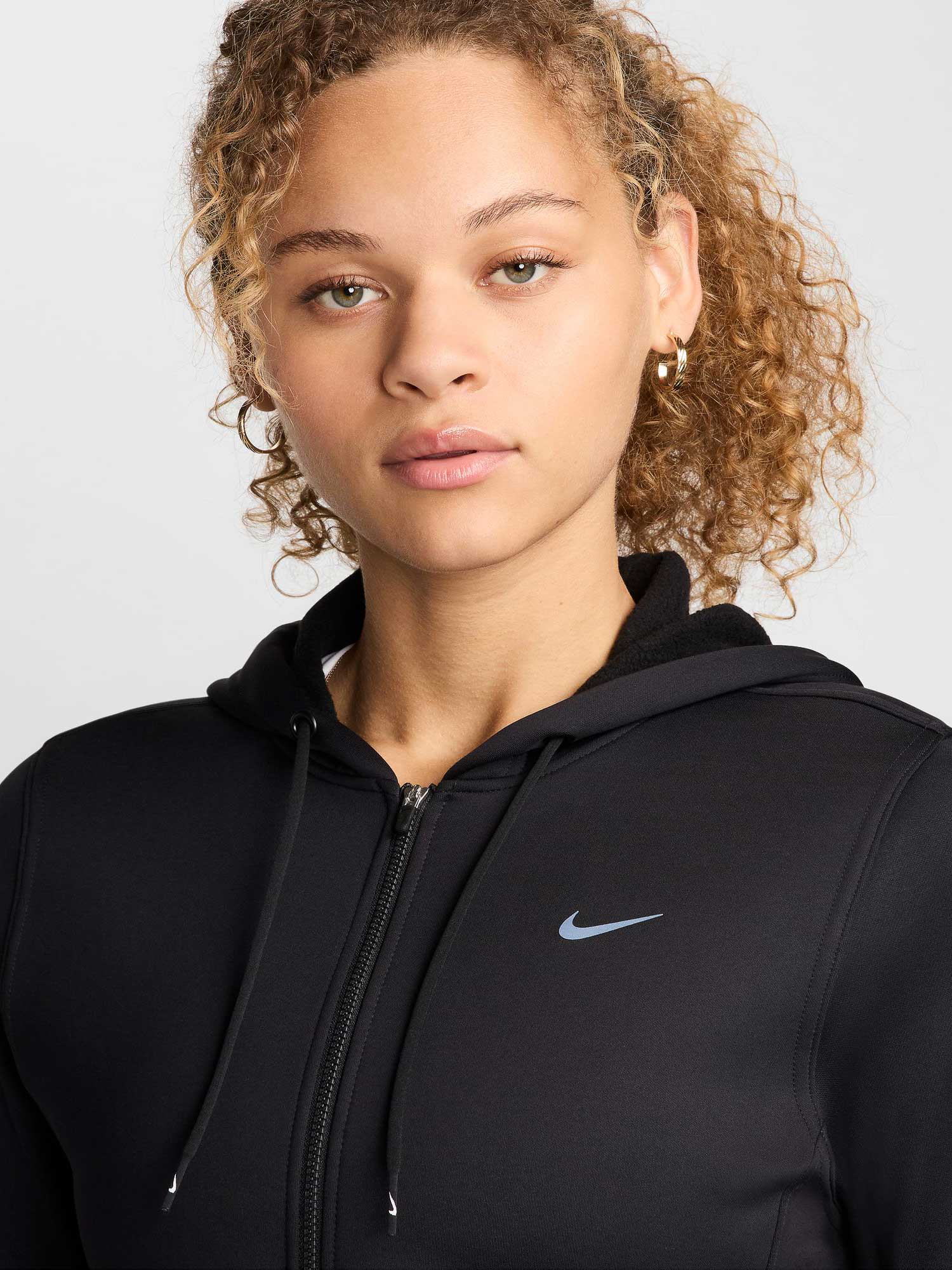 NIKE Суитшърт W NK ONE TF FZ HOODIE LBR