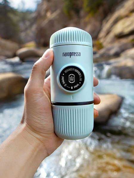WACACO Кафемашина Nanopresso Classic + калъф, Arctic Blue