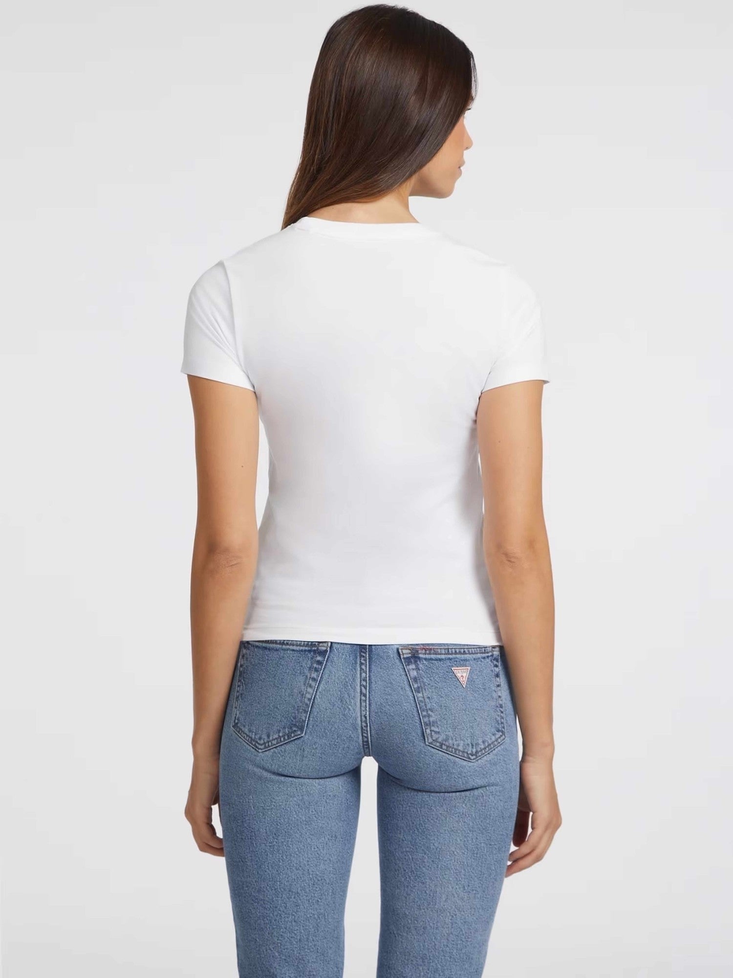 GUESS JEANS Тениска GJ SS CN SLIM LOGO PRINT TEE