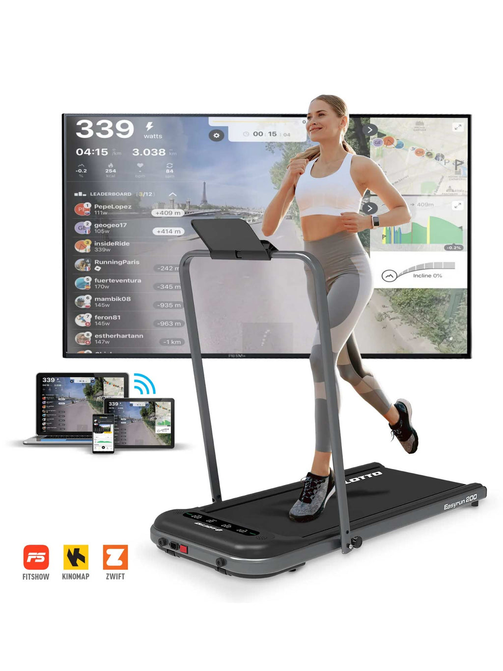 LOTTO FITNESS Smart Бягаща пътека EASYRUN 200 10 км / 1.00 HP