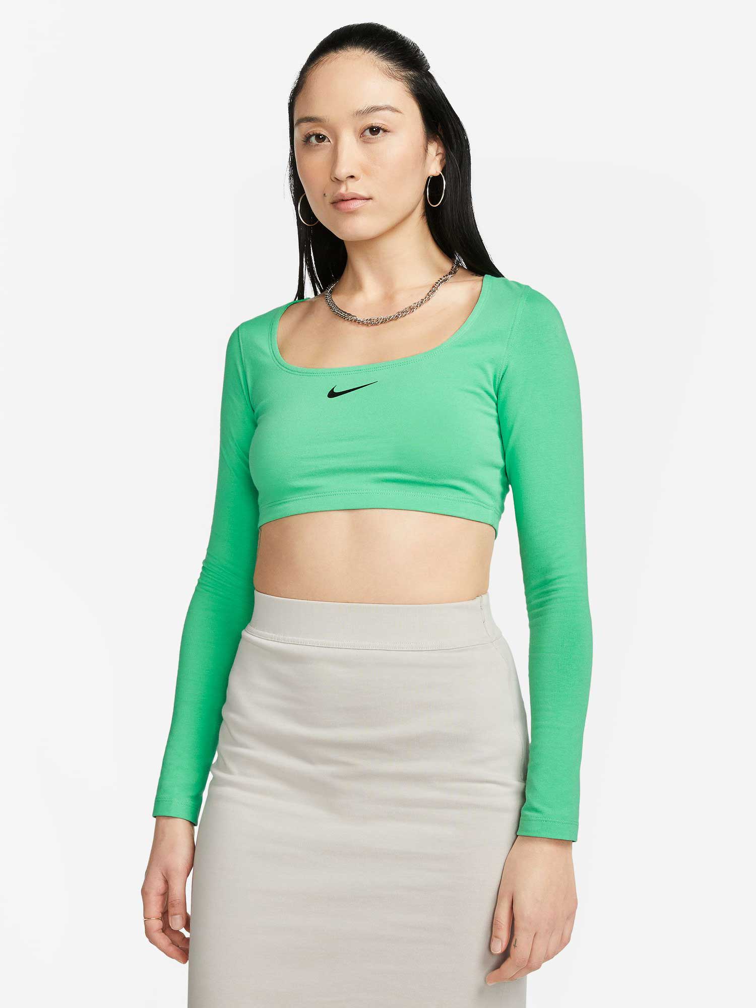 NIKE Блуза W LS CROP TOP SW