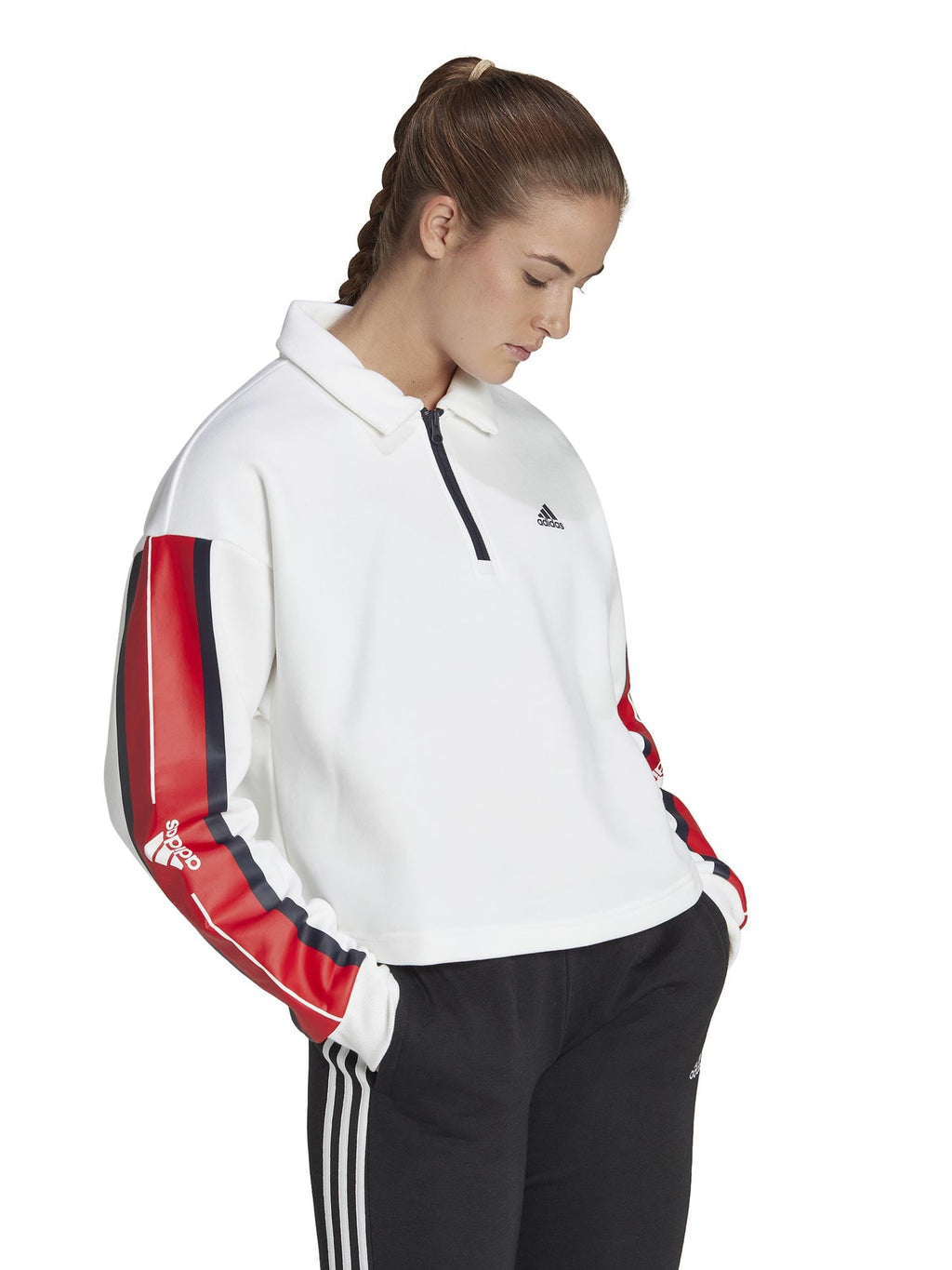 ADIDAS SPORTSWEAR Блуза Essentials Pinstripe Block Fleece Rugby