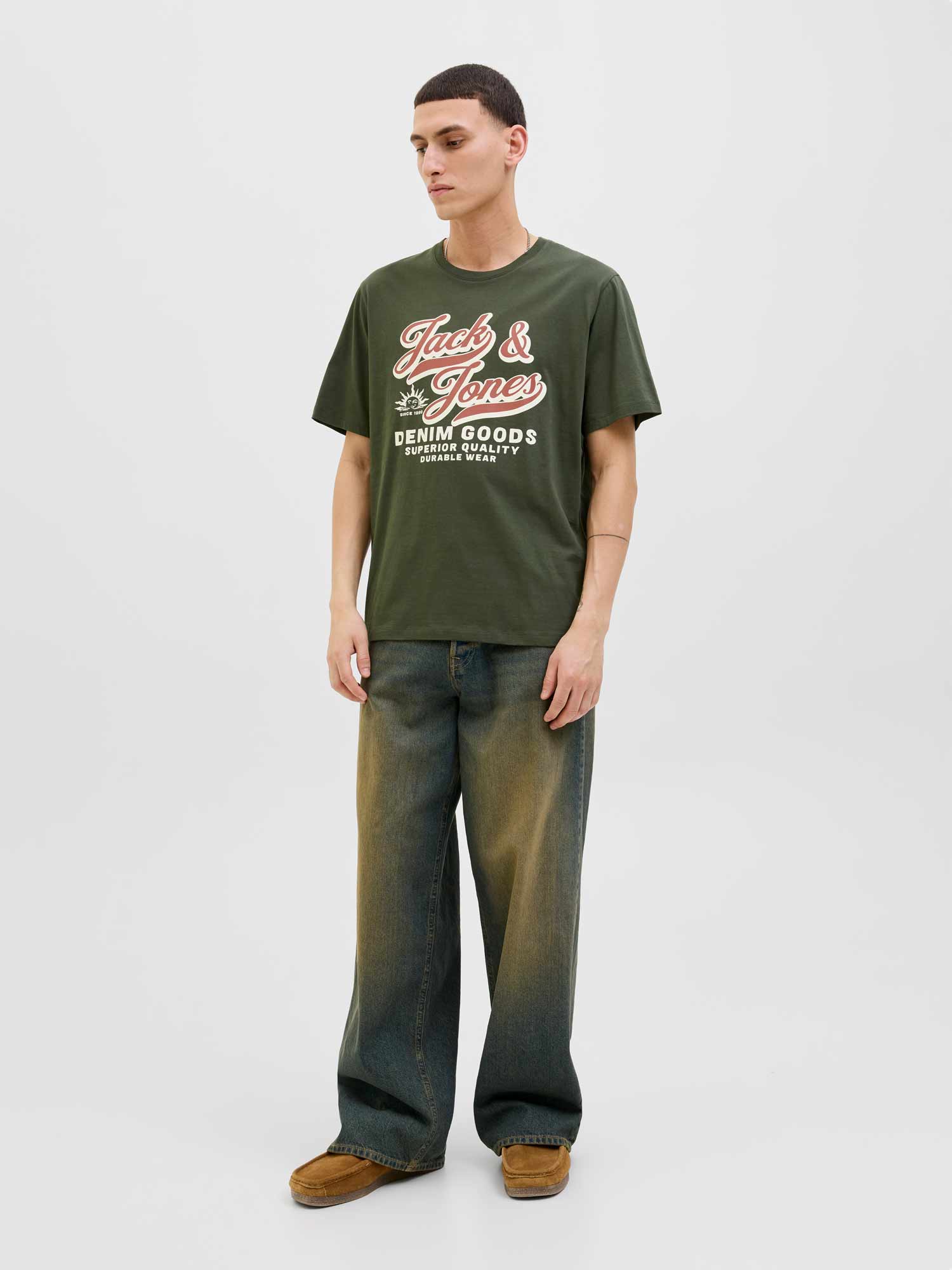 JACK & JONES Тениска JJELOGO TEE SS O-NECK 2 COL AW25 SN