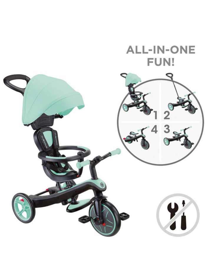 GLOBBER Триколка 4 в 1 EXPLORER TRIKE със сенник