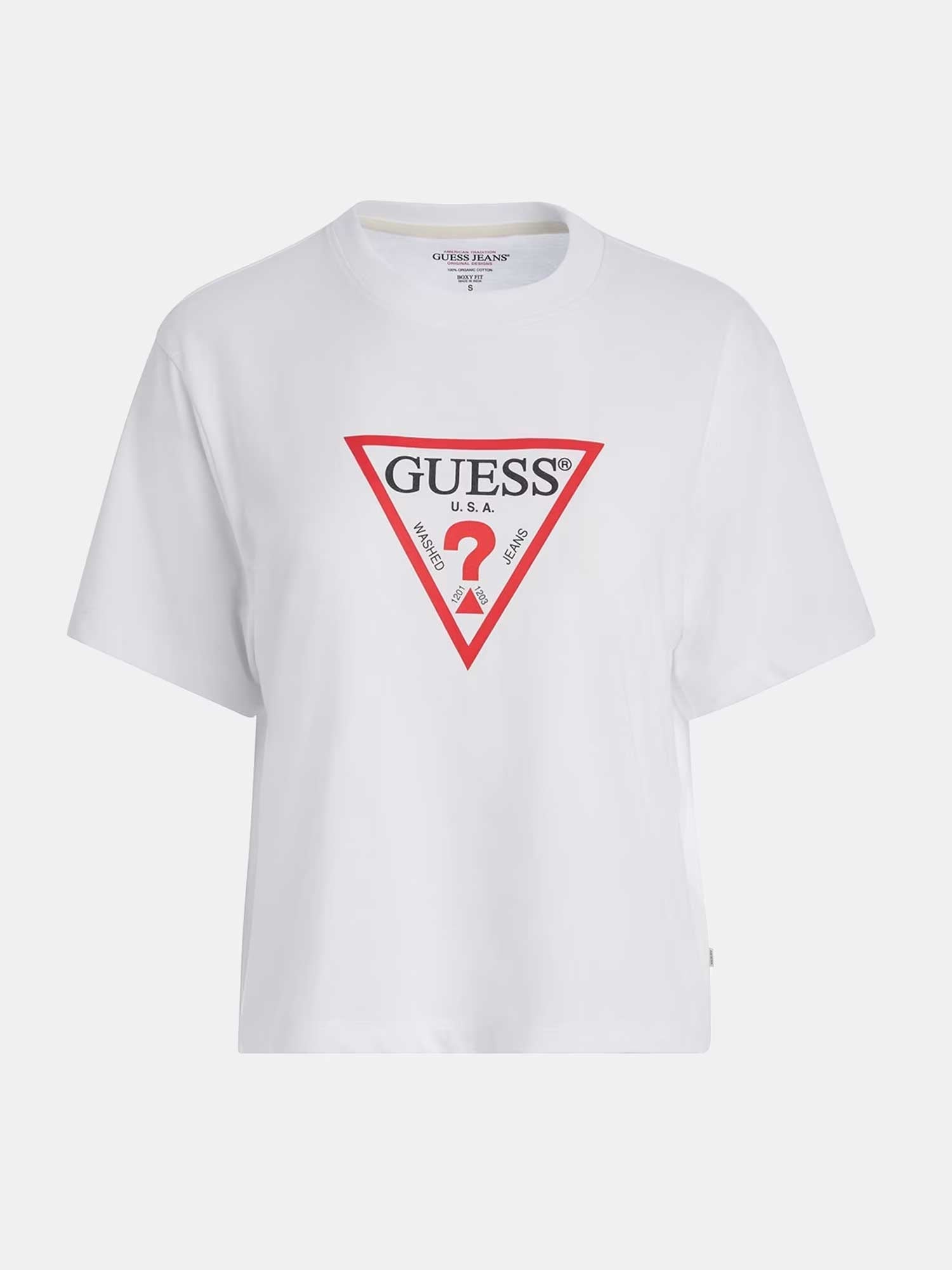 GUESS JEANS Тениска GJ SS CN BOXY ICONIC TEE