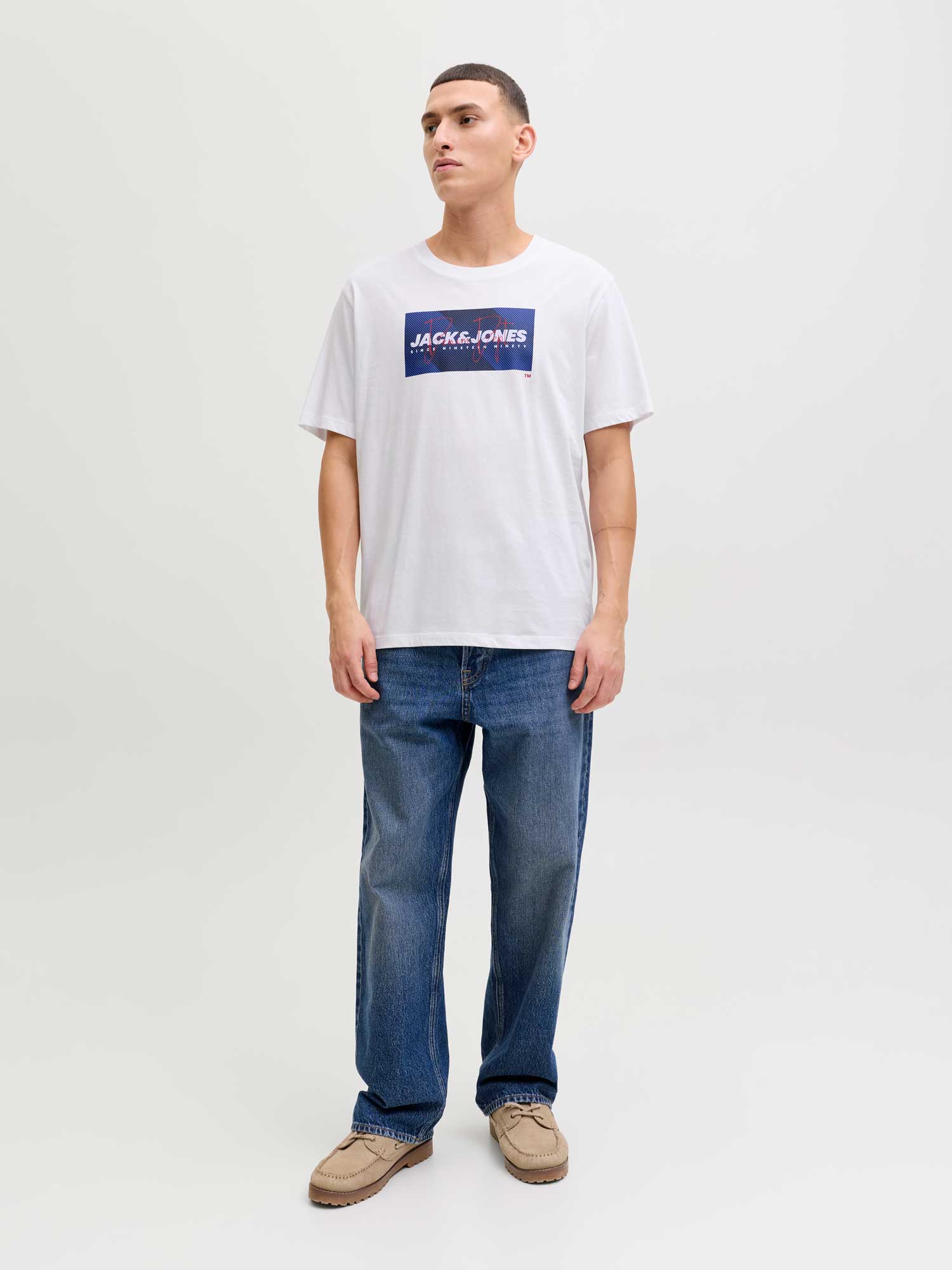 JACK & JONES Тениска JJCOLE PRINT TEE SS CREW NECK