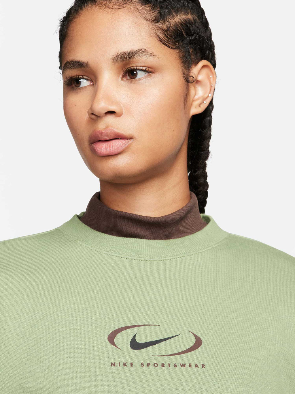 NIKE Блуза W NSW PHNX FLC OS CREW PRNT SW