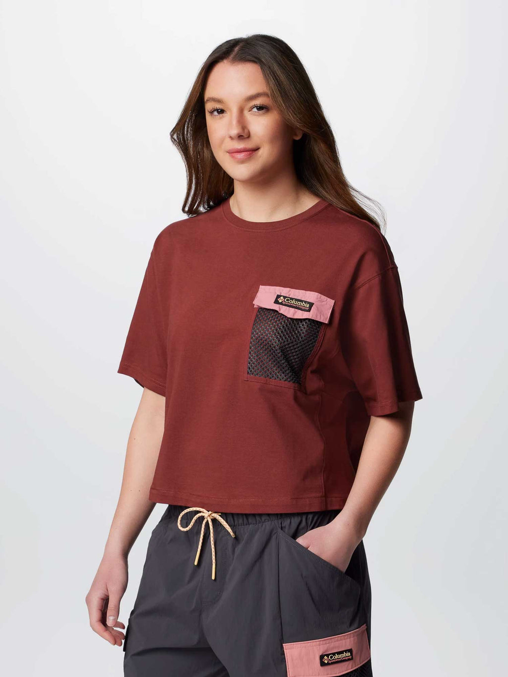 COLUMBIA Тениска Painted Peak Knit SS Cropped Top